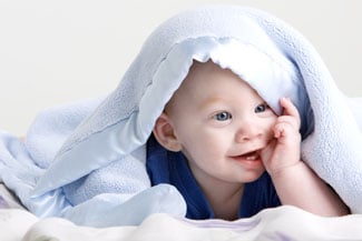 Baby with blanket