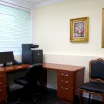 Desk and computer work area